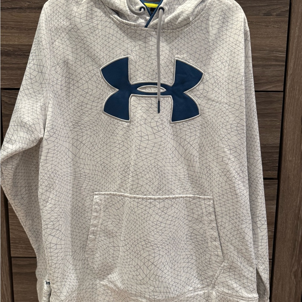 Under Armour White and Blue Hoodie